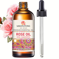 Huile Essentielle de Rose Rosa Damascena Pressée à Froid 100% Pure pour Soins de la Peau, Aromathérapie, Diffuseur, Massage Quotidien du Corps et du Visage