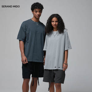 Fabricante de camisetas 275G GSM 100% algodón peso pesado camisetas lavadas camisetas de gran tamaño - Product Image 3