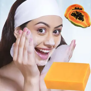 silka hidratante jabón Suppliers-Jabón de Papaya para blanqueamiento de la piel, jabón de barra Natural hecho a mano para blanquear la piel, cuerpo C, blanqueador Facial
