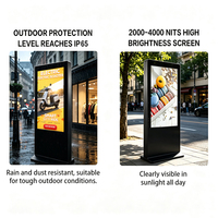 Lecteur multimédia extérieur 4K avec écran tactile capacitif Totem Affichage LCD Kiosque publicitaire Promoteur Spécifications de la machine