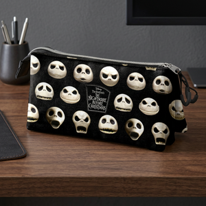 Estuche Triple para Lápices Karactermania con Diseño de Cara de Pesadilla Antes de Navidad, Cierre de Cremallera, Color Negro, para la Escuela y la Oficina - Product Image 3