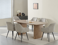 Table à manger ovale moderne nordique, entièrement en MDF, meuble stable pour cuisine, restaurant, café minimaliste, réception durable