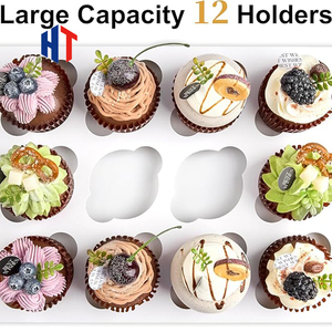 Tùy Chỉnh In Ấn Gấp Phân Hủy Sinh Học Giấy <span class=keywords><strong>Cupcake</strong></span> Hộp Cho Thực Phẩm Bánh Bánh Với Cửa Sổ Rõ Ràng - Product Image 3