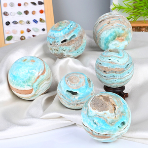 Wholesale Natural Healing <b>Crystal</b> Sphere Hand Polished Blue Hemimorphite Sphere <b>Ball</b> for Home Decor - Product Image 5