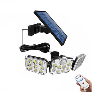 Lámpara Solar de Pared Exterior Impermeable IP65 con <span class=keywords><strong>3</strong></span> Cabezales Ajustables, 138 LED, con Control Remoto - Product Image 1