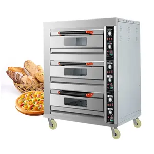 Business Oven Bread Pie Bake 3 Deck 12 6 Tray Gas Termostats Deck Bagel Oven Price of Cake for Sale