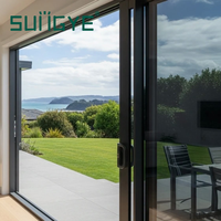 Porte coulissante moderne en aluminium SUNGYE, quincaillerie antivol allemande, verre trempé double isolation, porte coulissante intelligente pour villa