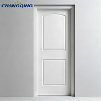 30 pouces. X 80 In. Porte intérieure moderne en bois composite à âme creuse, apprêtée blanche, à deux panneaux, pour la décoration d'appartements