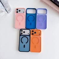 Coque de téléphone mate antichoc en acrylique magnétique avec bouton de caméra pour iPhone 17 Pro 18 Pro