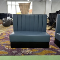 Canapé de restaurant bleu pour hôtel, salle à manger et salle à manger privée, base en bois robuste, revêtement résistant à l'usure