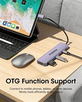 Hub USB-C 3.2 en alliage d'aluminium FORIDA 10 Gbps 7 ports 100 W PD Charge rapide pour ordinateurs portables MacBook/iPad/Surface Pro (gris)