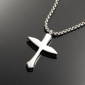 New trendy wing <b>cross</b> titanium steel necklace stylish personalized pendant <b>men</b> fashion daily wearable jewelry gift - Product Image 2