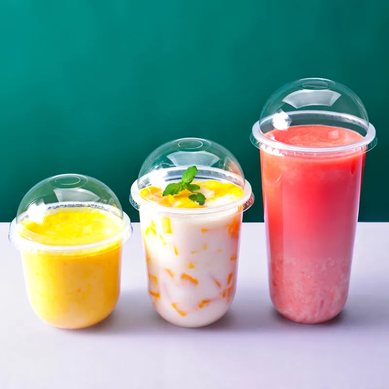 disposable customized plastic juice cup take away plastic cups for cold drinks