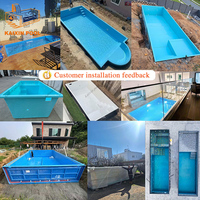 Piscine modulaire en fibre de verre de grande taille pour hôtel, villa, jardin extérieur, jacuzzi, spa, jeux aquatiques, piscines de sport, piscine extérieure