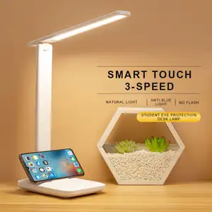 Bateria Embutida 3 Cores Ajustável USB Recarregável Led Estudo Table Lamp LED Folding Dimming Table Lamp