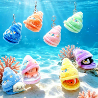 Porte-clés en peluche Ocean Squad Conch Nest, pendentif surprise amusant, maison de coquillage, poupée animal marin, cadeau, vente en gros