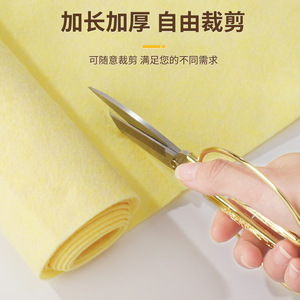 Thickened Loofah Dishcloth 28x100cm Yellow Rectangular Absorbent Oil Resistant Kitchen Cleaning Cloth - Product Image 4