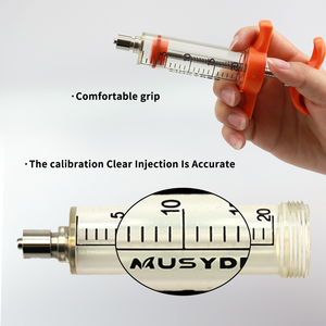 MUSYDER 10ml/20ml TPXポリマー再利用可能なシリンジ-軽量ルアーロックすべての標準針用 | 安全で簡単にきれいなデザイン - Product Image 4