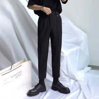Pantalon habillé homme été léger style mature version coréenne coupe slim droite formel mi-épaisseur mélange coton tendance sans repassage ST.Meer
