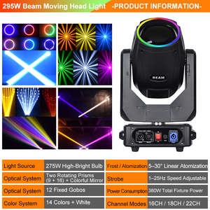 Luz Halógena RED STAR de 295W con Control DMX512 y Activación por Sonido, IP33, Color Cambiable para Iluminación de Escenarios - Product Image 2