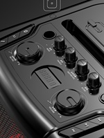 Enceinte karaoké portable Aiwa SS-X200DSP PRO 67W de puissance nominale, 3 entrées guitare, réglage des basses et des aigus, éclairage RGB, double micro UHF, TWS