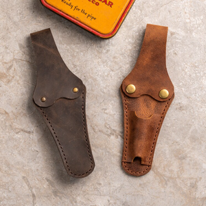 Pochette de tabac en cuir faite à la main cadeau de voyage pour père étui de tuyau en cuir véritable ceinture attachée Cigarette manchon homme cadeau - Product Image 4