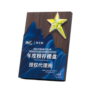 새로운 모양은 화려한 별 나무 판, 인감 금속 메달의 패, 플라크의 내용을 사용자 정의 할 수 있습니다 - Product Image 1