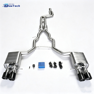 Système d'échappement Catback Valvetronic pour BMW F10 535i N55 3.0L en acier inoxydable 304 avec commande de soupape et embouts noirs - Product Image 1