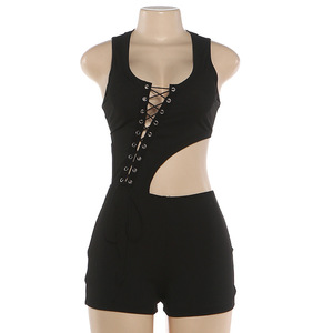 PEEQI K6Q07241A Nuova Collezione Estate 2026 Tuta Intera da Donna alla Moda Senza Maniche con Cut-Out Sexy e Taglio Irregolare - Product Image 5