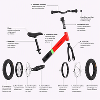 Bicicleta de Equilibrio para Niños de 12 Pulgadas, Bicicleta de Empuje para Bebés, para Entrenamiento y Ejercicio, Venta al por Mayor Personalizada
