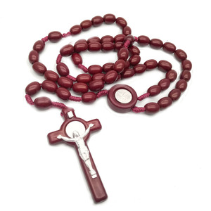 Collier de prière catholique vintage Komi, perles religieuses, collier <span class=keywords><strong>long</strong></span> unisexe, <span class=keywords><strong>pendentif</strong></span> croix de Jésus - Product Image 5