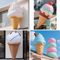 Modèle de tasse de crème glacée gonflable personnalisé annonçant un nouveau design de ballons à air froid annonçant un modèle gonflable pour l'événement