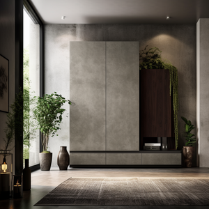 Customized AI 3D Rendering Creative Design Modern Minimalist Living Room TV Side Wall High Wooden Cabinet Furniture Products - Product Image 2