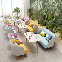 Muebles Modernos Baratos para Restaurante, Sofá de Tela, Sillas de Esquina de Cuero y Madera para Cafetería, Juego de Mesa y Sillas de Ocio en Venta