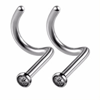 Clous et anneaux de nez en acier inoxydable G23 plaqué or avec zircon, 18G 20G, bijoux de corps pour mariages, fêtes, cadeaux, piercings de narine