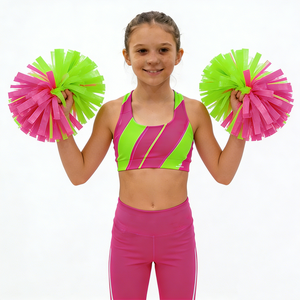 Nuevo Diseño Personalizado de Ropa Deportiva para Animadoras, Sujetador Deportivo y Pantalones Cortos con Bloques de Color, Ropa para Prácticas de Animadoras - Product Image 6