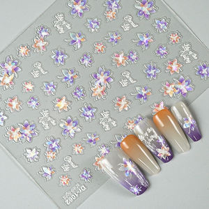 Autocollants pour ongles en relief 3D, muguet, coquille brillante, gaufré, autocollants pour ongles en relief, art des ongles - Product Image 4