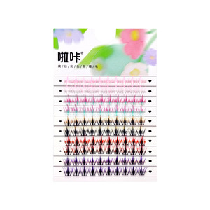 Pestañas postizas individuales de visón con efecto degradado en forma de nube, juego de 10 filas, para festivales de música, cosplay y maquillaje. - Product Image 5