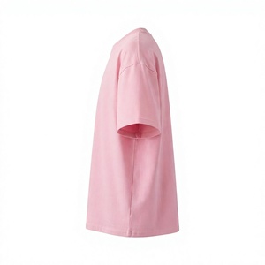Camiseta unisex de algodón con cuello redondo, manga corta, color rosa sólido, estilo casual, jersey, teñido liso, para verano, ropa casual para hombre. - Product Image 2