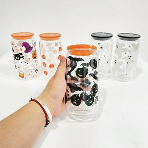 Vaso de Cerveza de 16 oz con Diseño de Halloween, Impresión UV 3D, Tapa de Plástico y Pajita Transparente de PP, para Regalo de Halloween - Product Image 4