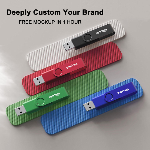 Swivel USB Flash Drive with Custom Logo Memory Stick Key 128MB 512MB 1GB-32GB 64GB 128GB 64MB Bulk Wholesale Rotating Pendrive