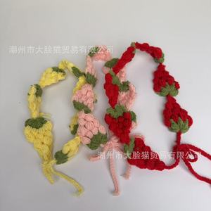 Diademas de fresa tejidas a mano, accesorios para el cabello estilo Mori Girl, accesorios dulces para el cabello, para regalo, fiesta, origen Chaozhou - Product Image 2