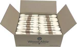 Ensemble de fourchettes, cuillères et couteaux en bois jetables Bambus sans couverts en plastique de remplacement biodégradables (300 pièces-120 fourchettes - Product Image 6