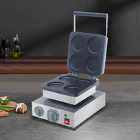 Équipement de collation commercial Chef Prodentials 4 pièces électrique 110V 220V gaufrier rond en fonte commerciale rond