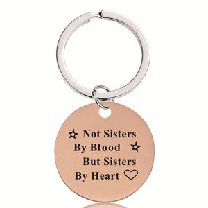 Llaveros <span class=keywords><strong>de</strong></span> plata <span class=keywords><strong>de</strong></span> acero inoxidable <span class=keywords><strong>de</strong></span> 18K, oro, azul y negro, no <span class=keywords><strong>hermanas</strong></span> por <span class=keywords><strong>sangre</strong></span>, sino <span class=keywords><strong>hermanas</strong></span> por Corazón, conjunto <span class=keywords><strong>de</strong></span> collar, joyería - Product Image 5