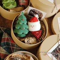 Coffret cadeau luxueux de bougies de Noël faites à la main pour les célébrations du Nouvel An-avec arbre de Noël Père Noël Pâques Thanksgiving