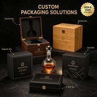 Coffret Cadeau Carafe à Whisky Ronde en Cristal 850ml avec Logo Personnalisé, Carafe à Liqueur en Verre pour Bar à Domicile et Fêtes