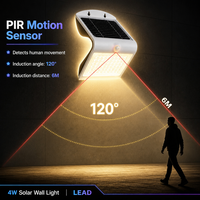 Lampe murale extérieure à énergie solaire avec détecteur de mouvement, étanche IP65, garantie 3 ans, lampe murale LED pour patio, jardin et balcon