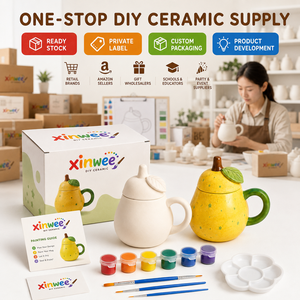 <span class=keywords><strong>Kit</strong></span> de Tazas de Cerámica para Pintar, Taza con Forma de Pera para Niños, Manualidades, Juego de Arte y Artesanía, Regalo Educativo para Fiestas - Product Image 6