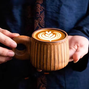แก้วกาแฟเซรามิกสไตล์ญี่ปุ่นวินเทจหรูหราแบบแขวนหูจับ ขนาดเล็ก สวยงาม ของใช้ในบ้าน ของที่ระลึกอาหารเช้าสไตล์เรโทร - Product Image 4